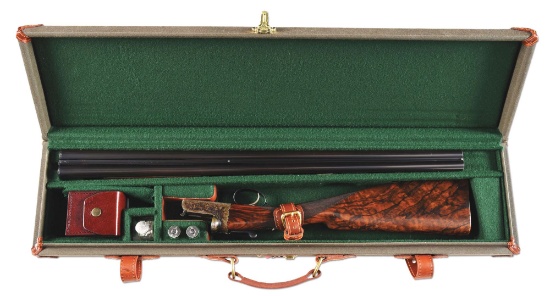 (C) FINE WESTLEY RICHARDS DROPLOCK 20 BORE SIDE BY SIDE SHOTGUN WITH CASE