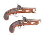 (A) LOT OF 2: PAIR OF HENRY DERINGER PHILADELPHIA PERCUSSION DERINGERS.