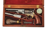 (A) CASED COLT POCKET MODEL NAVY PERCUSSION REVOLVER.