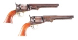 (A) A BRACE OF CIVIL WAR INSCRIBED COLT MODEL 1851 NAVY REVOLVERS.