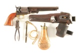 (A) COLT MODEL 1851 KM MARKED NAVY PERCUSSION REVOLVER.