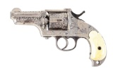 (A) NICKEL PLATED & FACTORY ENGRAVED MERWIN & HULBERT POCKET ARMY DOUBLE ACTION REVOLVER WITH IVORY