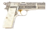 (C) BROWNING RENAISSANCE ENGRAVED HI-POWER 9MM SEMI-AUTOMATIC PISTOL.