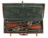 (C) FINE MATCHED PAIR OF JOHN DICKSON ROUND ACTION EJECTOR DOUBLE TRIGGER GAME SHOTGUNS WITH ORIGINA