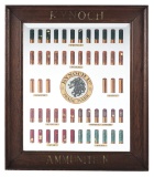 FRAMED KYNOCH AMMUNITION SHOTSHELL ADVERTISING MIRROR.