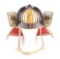 36 PLATE JAPANESE KABUTO WITH RISING SUN MOTIF AND LARGE FUKIGAESHI.