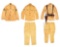 LOT OF 5: 3 USMC MODEL 1912 SUMMER SERVICE COATS, 2 PANTS, AND 1 HOLSTER