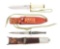 LOT OF 2: MARINE CORPS STILETTO AND RANDALL MODEL 18 SURVIVAL KNIFE.