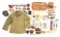 LOT OF WWII JAPANESE FIELD GEAR, EPHEMERA, AND TUNIC.