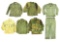LOT OF 6: POST WWII USMC FATIGUES WITH ROK MARINE FATIGUE JACKET