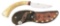 BEAUTIFUL SMALL SCAGEL BIRD AND TROUT KNIFE WITH SHEATH AND LUCIE LETTER (1935-1940).