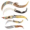 LOT OF 5: FOREIGN EXOTIC RATCHET CLASP KNIVES.