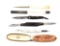 LOT OF 5: FIXED AND FOLDING KNIVES.
