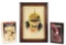 LOT OF 3: 2 SS HELMET BOOKS AND US WORLD WAR I KAISER WILHELM PRINT.