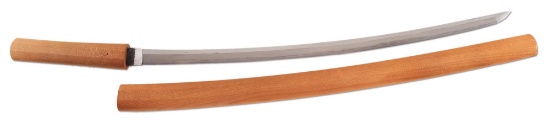 A GOOD SIGNED (KANE NAGA?) WAKIZASHI IN SHIRASAYA MOUNTS.
