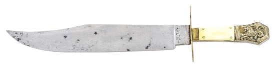 LARGE MEXICAN WAR-ERA LION POMMEL BOWIE BY TILLOTSON
