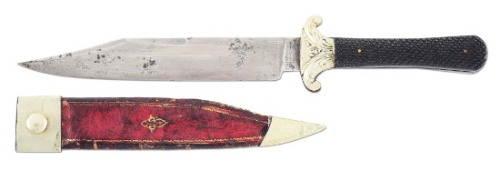 CHECKERED HORN HANDLE BOWIE BY A. DAVY & SONS