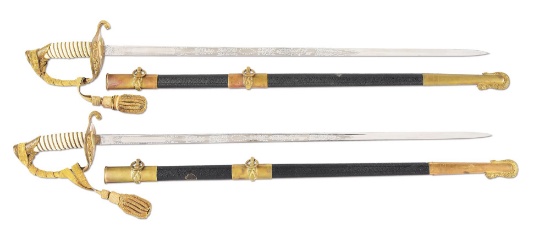 LOT OF TWO 20TH CENTURY MODEL 1852 US NAVY SWORDS.