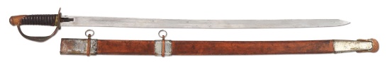 SUPERB CONFEDERATE SABER: KRAFT, GOLDSCHMIDT AND KRAFT, WOOD SCABBARD