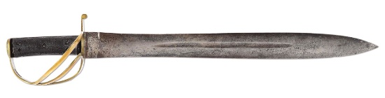 CONFEDERATE COURTNEY AND TENNENT NAVAL CUTLASS WITH BRASS GUARD