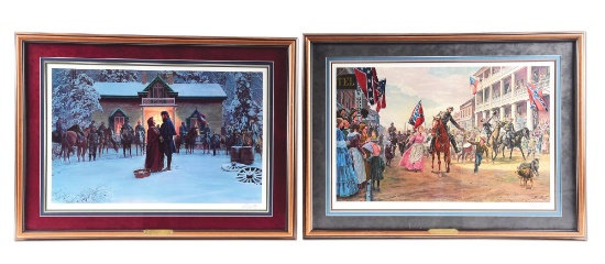 LOT OF 2: FRAMED MILITARY PRINTS OF STONEWALL JACKSON BY KUNSTLER