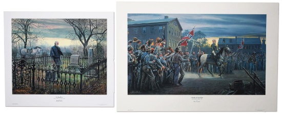 LOT OF 2: CIVIL WAR PRINTS DEPICTING GENERAL LEE BY MORT KUNTSLER