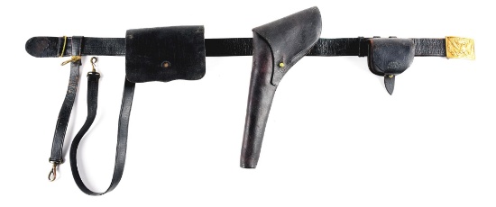 CIVIL WAR / INDIAN WARS SABER BELT WITH HOLSTER AND AMMO POUCH.