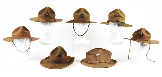 LOT OF AMERICAN 7: CAMPAIGN HATS.