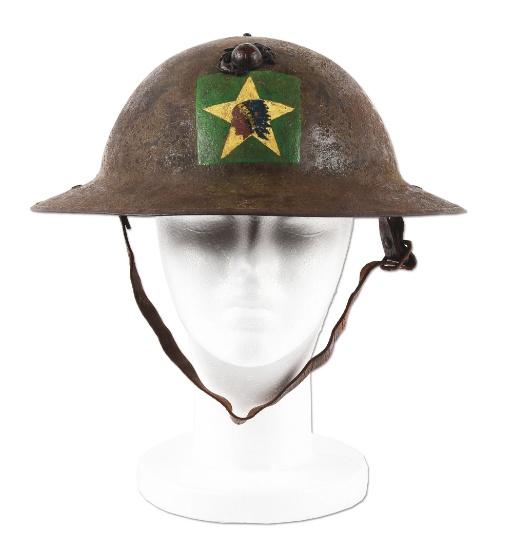 WWI U.S.M.C. 5TH MARINES SUPPLY COMPANY PAINTED HELMET.