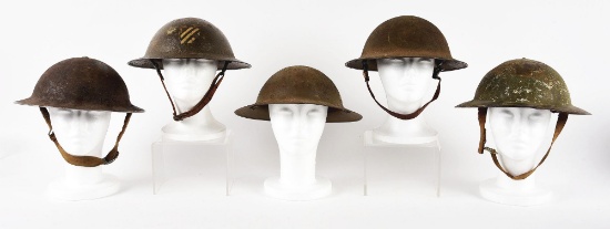 LOT OF 5: US WWI HELMETS
