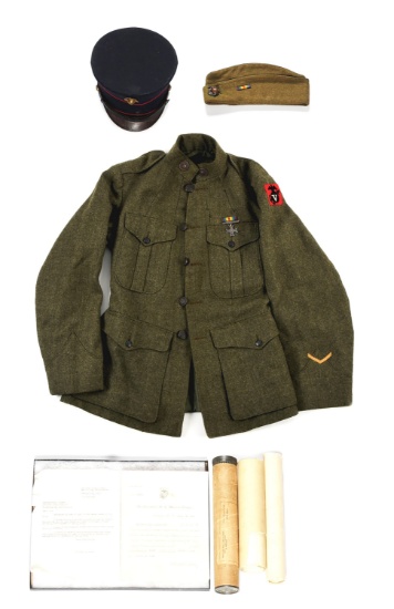 US WWI 5TH MARINE BRIGADE UNIFORM AND EPHEMERA GROUPING