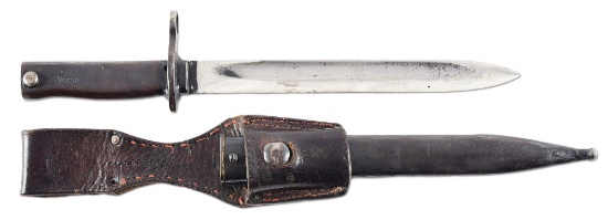 TURKISH WWI ERSATZ BAYONET AND FROG