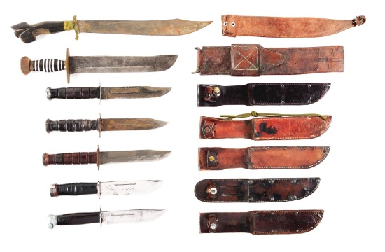 LOT OF 7 WWII ERA KNIVES