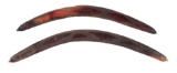 LOT OF 2: CARVED AUSTRALIAN BOOMERANGS.