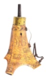 UNUSUAL AND RARE GERMAN STAG-ANTLER WHEEL-LOCK POWDER FLASK.