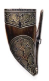 EXCEPTIONAL SILVER MOUNTED CAUCASIAN POWDER FLASK