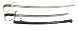 1848 KNECHT OFFICER'S SABER AND PRUSSIAN P1873 BLUCHER SABER (LOT OF 2)