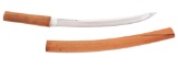 AN ATTRACTIVE SHINTO NAGINATA NAOSHI WAKIZASHI, UNSIGNED, WITH NBTHK GREEN PAPERS.
