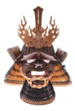 24 PLATE JAPANESE KABUTO WITH FLAME MAEDATE AND MENPO.
