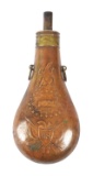 US RIFLEMAN'S PEACE POWDER FLASK BATTY 1853.