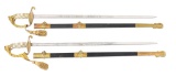 LOT OF TWO 20TH CENTURY MODEL 1852 US NAVY SWORDS.