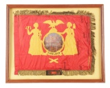 NEW YORK ARTILLERY BATTERY FLAG WITH ARTILLERY CAPTAIN'S SHOULDER STRAP.
