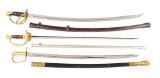 LOT OF 3: 2 AMERICAN SWORDS AND FRENCH MODEL 1853 MEDICAL OFFICERS SWORD.