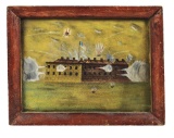 FOLK ART PAINTING OF THE FIRING ON FORT SUMTER, 1861