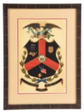 CIVIL WAR ESCUTCHEON FROM A U.S. MARINE ON BOARD U.S.S. CONGRESS FIGHTING THE MERRIMAC!