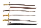 LOT OF 4 SWORD BAYONETS.