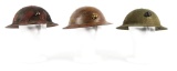 LOT OF 3: WWI U.S.M.C. HELMETS.
