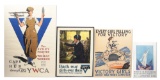 LOT OF 4: US WWI LIBERTY BOND POSTERS DEPICTING WOMEN'S SERVICE