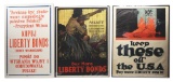 LOT OF 3: US WWI LIBERTY BOND POSTERS