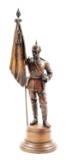 IMPERIAL GERMAN GARDE COLOR BEARER BRONZE STATUE.